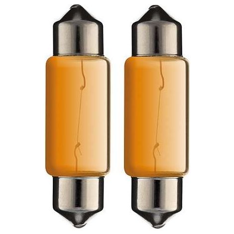 2x Ampoule navette orange 24V 5W 10x36mm SV8.5 universelle camion fourgon camping car voiture moto tracteur