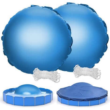 TolleTour Poolkissen Rund 200cm Winterkissen für Pool Luftkissen Poolabdeckung Frostbeständig bis -25°C 0.4mm PVC mit Spiralluftventil 2 Stück