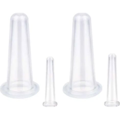 4 Pièces Ventouses de Massage en Silicone Liquide pour le Visage, Ensemble de Thérapie par Ventouses pour Adultes à Usage Domestique Blanc (1/5)