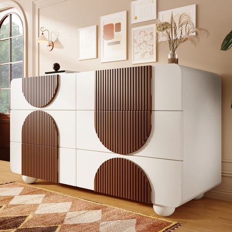 mobile cassettiera 121x41x71 con 6 cassetti curvi OKMYHOME (1/5)