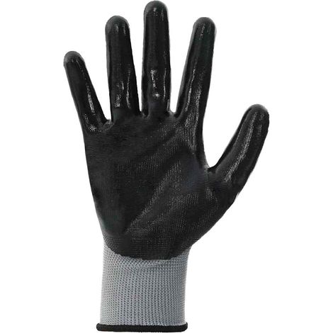 Gants de Travail 12 pcs Gris et Noir 10 / xl Polyester CFW212907 (1/5)