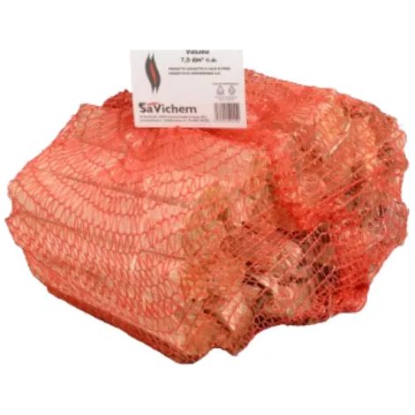 Bûches en filet Wald Meister 7,5DM3 Peuplier Sapin Allume-feu 20cm 3,5kg - Vert