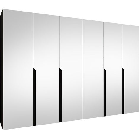 Armario Hartford 593, Negro, 202x300x52cm, Puertas de armario: Con bisagras, Número de estantes: 0 (1/5)