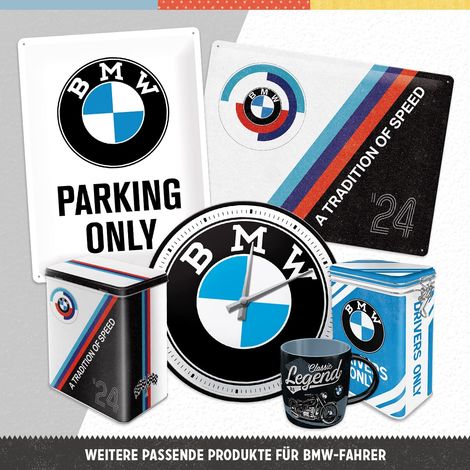Nostalgic-Art Targa Vintage BMW Garage Idea Regalo per Amanti di Accessori per Auto, in Metallo, Design Retro per Decorazione, 30 x 40 cm (1/5)