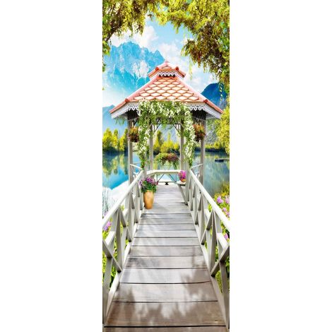 Selbstklebende Türtapete – PVC – repositionierbar – Wanddekoration – für Schlafzimmer, Wohnzimmer und Flur – 200 x 77 cm (1/5)
