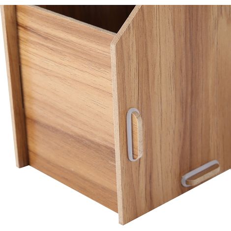 Étagère de bureau DIY en bois avec design de chat perforé - Organisateur de magazines et documents (1/5)