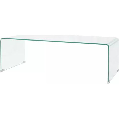 Table basse rectangulaire verre trempé transparent Niu 4 (1/5)