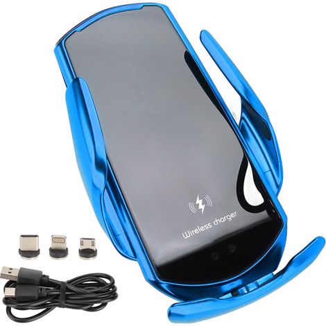 Support Voiture Magnétique Sans Fil avec Capteur Intelligent, Support de Ventilation Rapide 15W Bleu pour Téléphone (1/5)