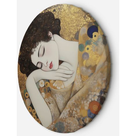 Tableau sur toile Image circulaire - Visage de femme - G. Klimt 80x80 (1/5)