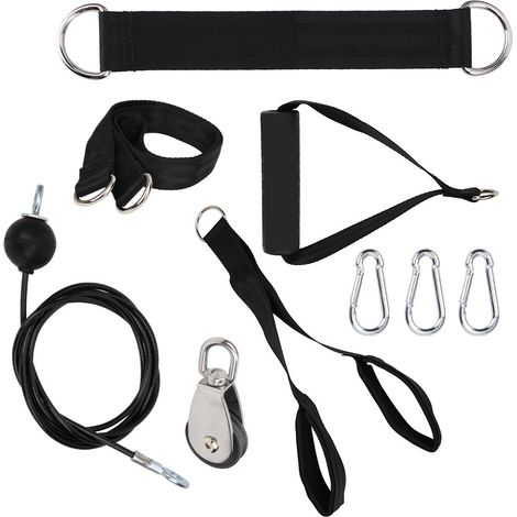 Kit de fitness DIY avec poulie, corde à poulie et câble pour triceps, accessoire roue. (1/5)