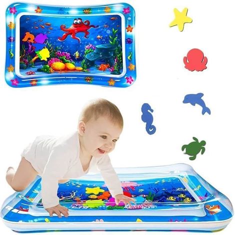 Tapis D'eau Gonflable pour Bébé,Tapis de Jeu D'eau pour Bébé,Jouet Bebe Tapis Eau,Cadeau pour Bébés et Tout-Petits 3 6 9 12 Mois(A) (1/4)