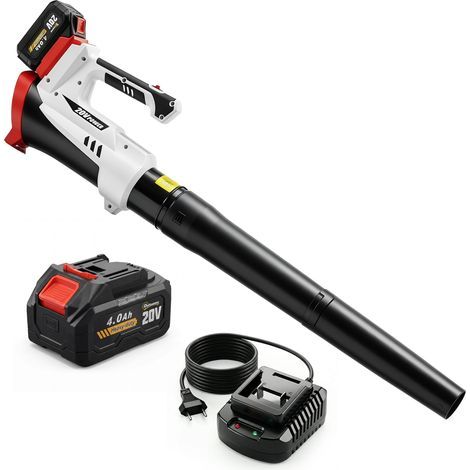Akku-Laubbläser, 250 W, 4000 mAh Akku, Ladegerät inklusive, 6 Geschwindigkeitsstufen, 149 km/h, weiß