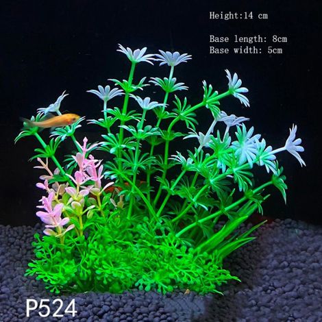 Plantes artificielles en plastique sous-marine pour aquarium,faux arbuste,visualisation d'eau verte,simulation de poisson-P524