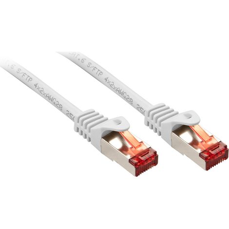 LINDY 47380 RJ45 Netzwerkkabel, Patchkabel 0.30 m Weiß 1 St.