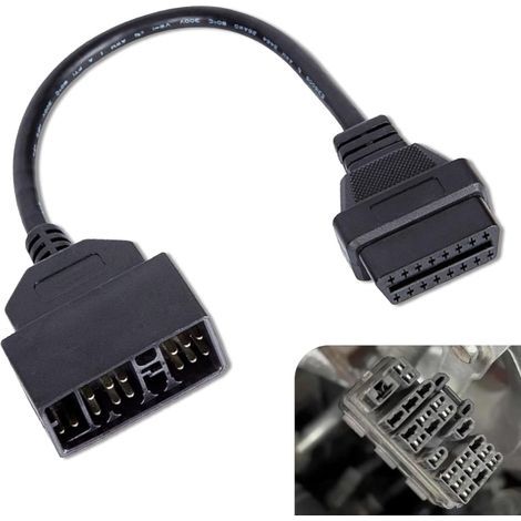 Câble adaptateur pour scanner de diagnostic - Convertisseur OBD1 22 broches vers OBD2 16 broches (L20241206117) (1/2)