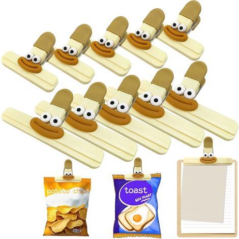 Set mit 10 Chipstütenclips – hübsche Verschlussclips – für den Hausgebrauch – zum Verschließen von Snacktüten – für Chips, Obst (1/5)