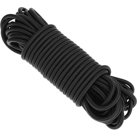 Corde Élastique 4mm x 10m Noire - Résistante, Imperméable & Extensible pour Bâches et Tentes (1/5)
