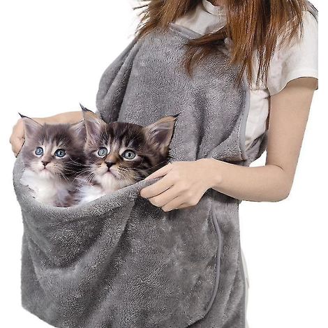 Katzenschlafsack, Transporttasche, Kängurutasche für Kätzchen, Fleecebeutel (1/5)