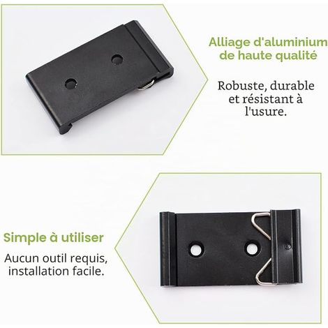 DIN Rail Fixing Clips, 35mm Wide Fixed Clamps, Aluminum Alloy Solid Relay Clips Mounting Screws (Black) (1/3)