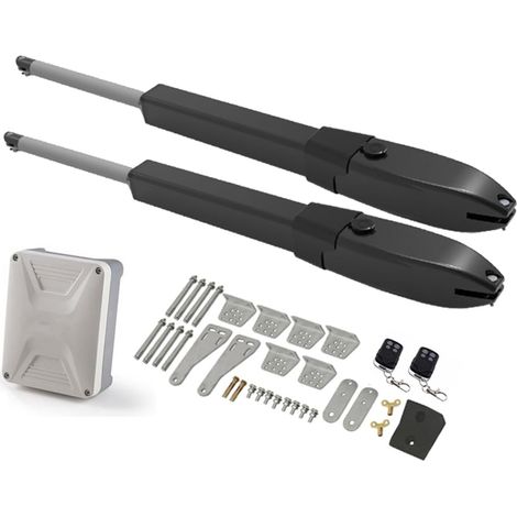 Kit d'ouvre-portes automatiques Batterie solaire Double bras opérateur de porte électrique ouvre-porte pivotant caméra IP WIFI télécommande manoir de ferme extérieur pour accessoires de portail coulis (1/5)
