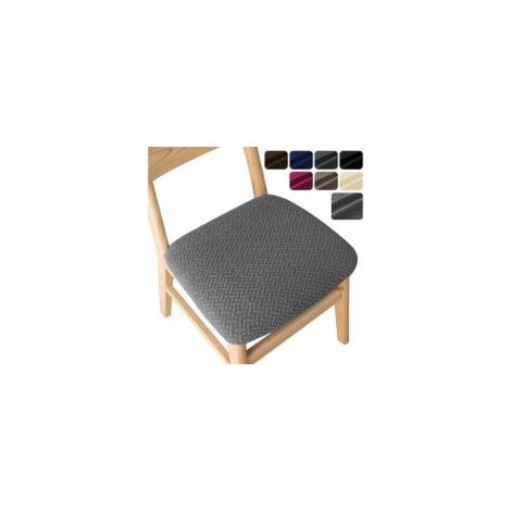 Juego de 6 fundas para sillas de comedor ZVD, fundas elásticas de jacquard con hebilla para comedor y cocina, gris oscuro - Crezuo (1/4)