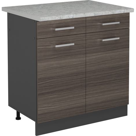 Mobiletto base per cucina R-Line, Grigio nobile, 80 cm PL Marmo, Vicco