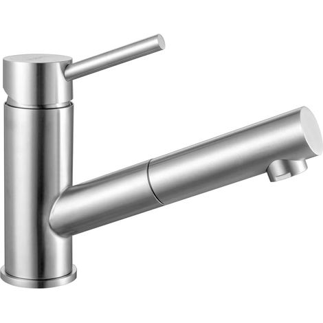 ONECE Küchenarmatur ausziehbar Spültischarmatur aus Edelstahl gebürstet, 150° drehbar Wasserhahn Küche Mischbatterie Einhebelmischer Hochdruck Armaturen für Küche (1/5)