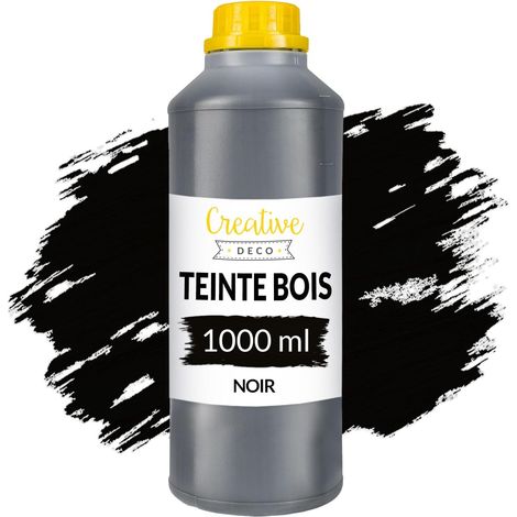 Teinte et Protection Bois à Séchage Rapide Noir 1L