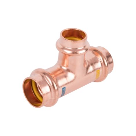 Raccord en T HS AQUAGAS V 22 x 18 x 22 mm 45110221822 Cuivre, réduit, serti, pour gaz et eau (1/2)