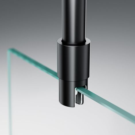 Barre de stabilisation paroi de douche, Noir mat  Fixation au plafond, Acier inoxydable 304, Pour verre de 6 à 10 mm (1/5)