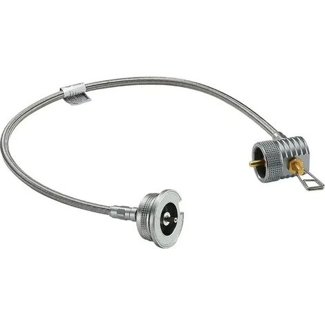Kit de conduite de gaz flexible, adaptateur et rallonge pour tuyau de gaz en acier inoxydable, compatible avec les réchauds à gaz de camping et les réchauds de cuisine portables. (1/4)