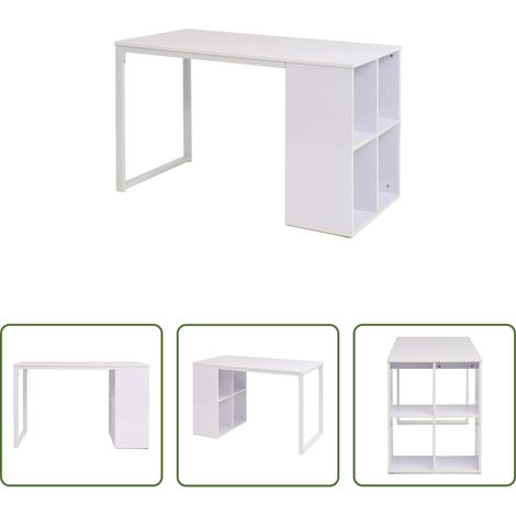 vidaXL Rangement - Table d'écriture 120x60x75 cm Blanc (1/5)
