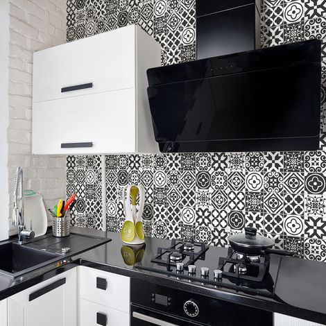 Sticker Mural Carrelage adhésif Cuisine Salle de Bain - 60 STICKERS CARRELAGES AZULEJOS BASTIAN - 60stickers15x15cm (1/5)