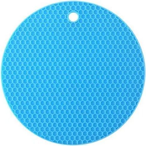 Hitzebeständige Silikonmatten (10er-Pack) — Untersetzer — Multifunktionale, rutschfeste und hitzebeständige Untersetzer (blau) (1/5)