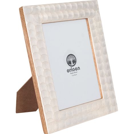 Cornice portafoto in legno con design strutturato per la decorazione della casa