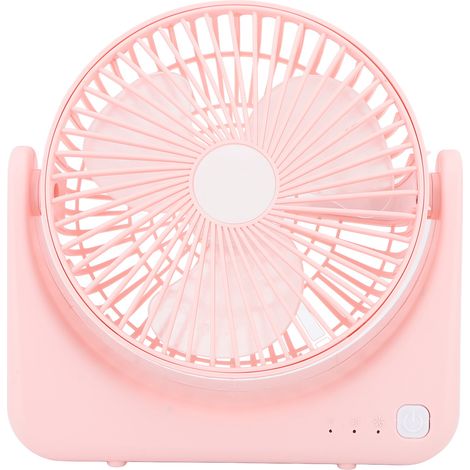Petit ventilateur de bureau USB silencieux et portable pour la maison, la voiture, les voyages, le bureau, l'intérieur et l'extérieur (rose) (1/5)