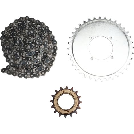 Kit Chaîne 410 avec Pignon 16 Dents pour Scooters, Motos et Vélos - Transmission Mécanique (1/5)