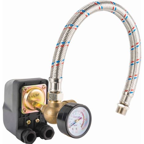 Druckschalter mit Manometer und Schlauch