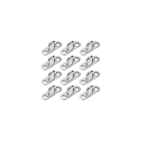 12 Pièces Platine Oeil INOX M5 Platine Ancrage INOX 304 Crochet Oeillet Plaque à œillet Rectangulaire Crochets de Plafond Support Mural pour Accrocher des Objets Crochets de Fixation (1/5)