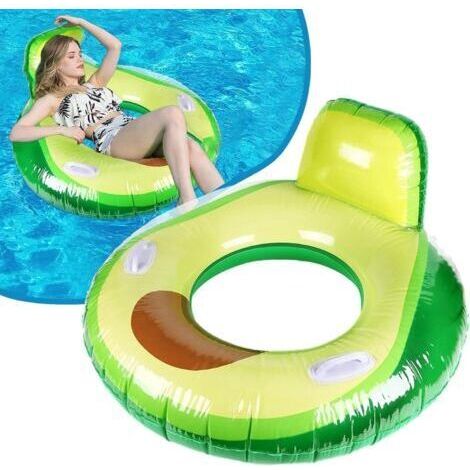 NALOOKAMIC Avocat Flotteur Gonflable de Piscine, 100CM Radeau de Natation Gonflable en pvc Bouée de Bain Géante Water Fun pour Filles Garçons Piscine Sports Nautiques Été Plage Faire la Fête