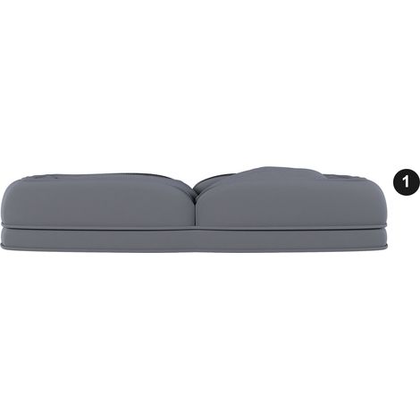 Canapé de sol pliable ergonomique 5 positions, convertible en lit, avec 2 coussins, fauteuil relax réglable 90°-180°, pour salon, chambre et coin lecture, Gris (1/5)