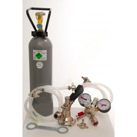 1-Leitige Zapfanlagen Zubehör-Set Mit Flachzapfkopf, CO2-Flasche (2kg) & Bierschlauch (7mm) (1/5)