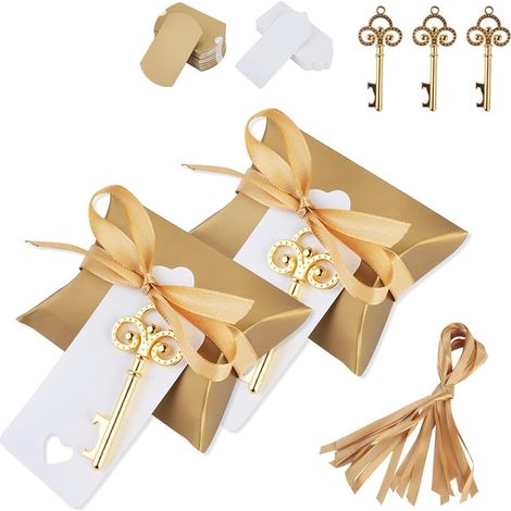 GROOFOO Lot de 50 décapsuleurs en forme de clé vintage cadeau mariage invité - une fête,un mariage,un banquet - Doré - Carte vierge cadeaux invites mariage GROOFOO (1/5)