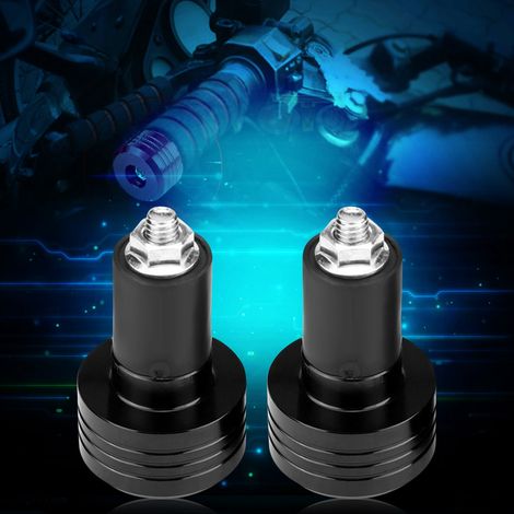 Paire d'embouts de guidon universels en aluminium de 22 mm pour moto, bouchons d'équilibrage de poids noirs (1/5)