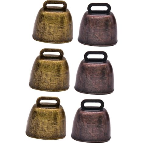 6 Pièces décor rétro sonnette de porte pour dresser le chien un collier décor vintage pendentif cloche de mouton cloche suspendue animal laiton décorer cloche de chameau la cloche (1/5)