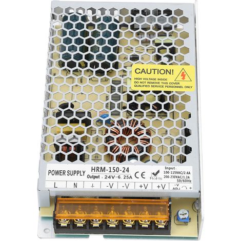 Alimentation 24V 6.25A 150W ultra-plate pour ruban LED, adaptateur secteur intérieur fin, transformateur silencieux, faible profil, 150 watts. (1/5)