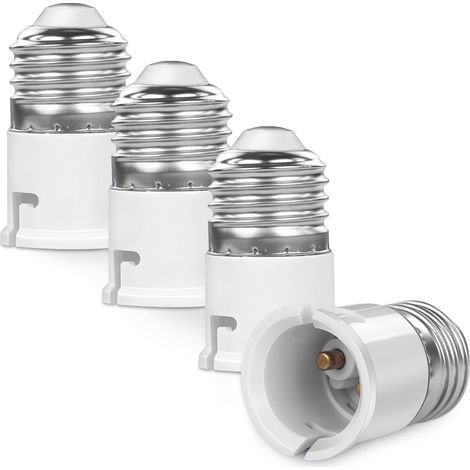 Lot de 4 Adaptateur Convertisseur Douille E27 à B22 Convertisseur de Base de Lampe ES vers BC pour Ampoules LED, Ampoules à Incandescence, Ampoules CFL (1/5)