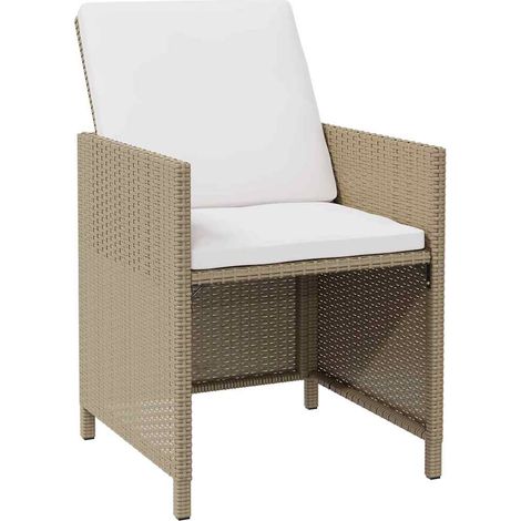 Maison Exclusive - Gartenstühle mit Hocker 2 Stk. Poly Rattan Bei (1/5)