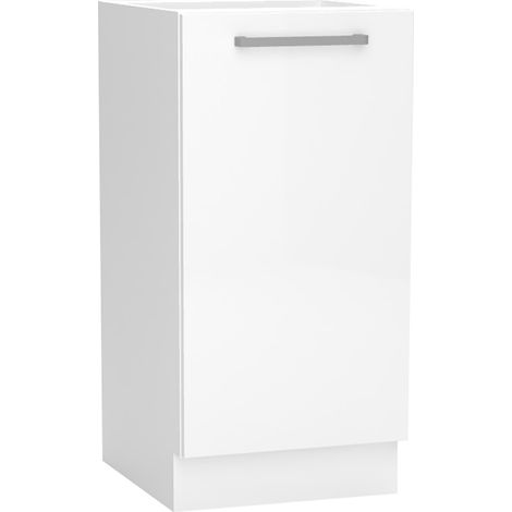 Meuble bas de cuisine avec 1 porte coloris blanc - longueur 30 x profondeur 46,6 x hauteur 82 cm (1/5)