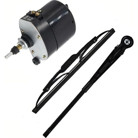 12V Scheibenwischermotor – Effizienter 12V Gleichstrom-Scheibenwischer für Traktor, Boot, Wohnmobil – Einfache Installation mit praktischem Steuerschalter, für Jeep, Traktor, Wohnwagen,
